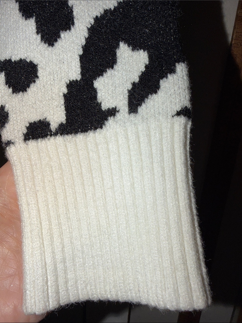 Sugarlips Black and Tan Leopard Crewneck Sweater - Picture 3 of 8